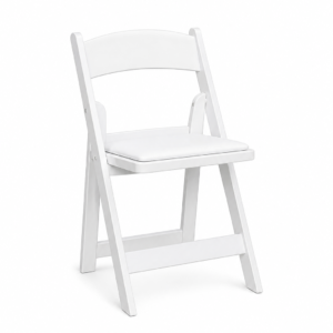 White Resin Folding Chair-Wood